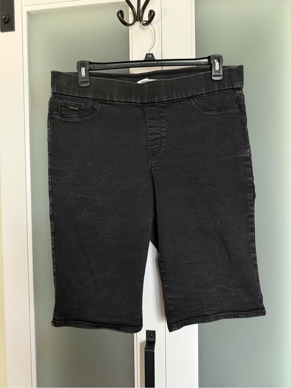 Nine West Black Denim Bermuda Shorts